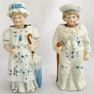 Pair of Antique Victorian Bisque Nodders